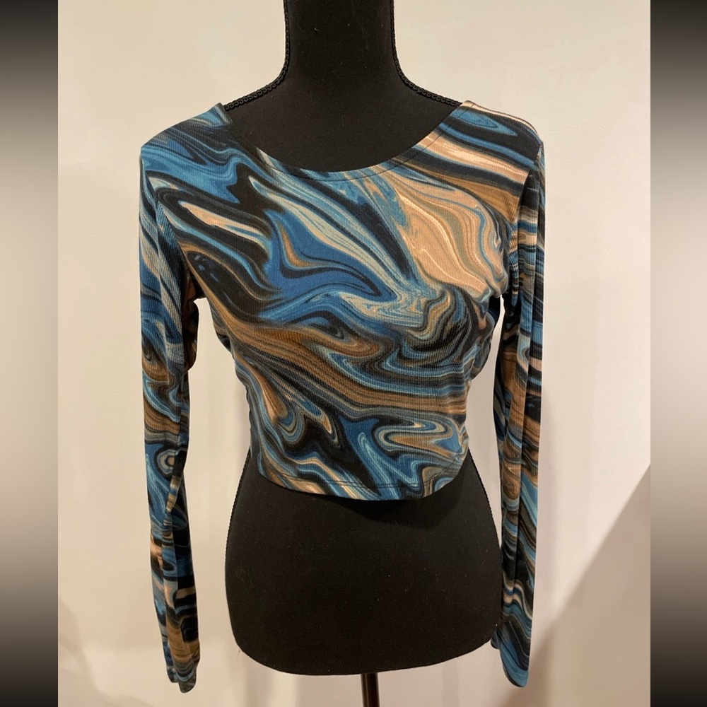 Open Back Long Sleeve Crop Top